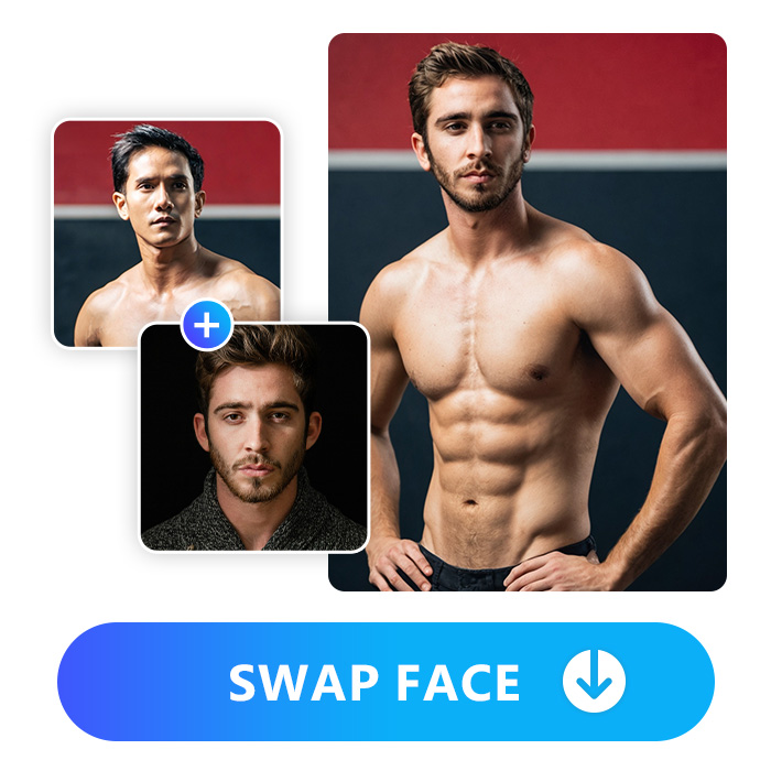 use deepfake to face swap muscular photos